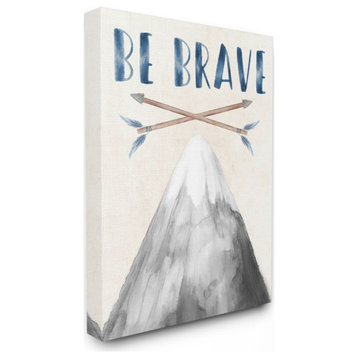 Inspirational Be Brave Text Mountain Arrows Grey Blue,1pc, each 30 x 40