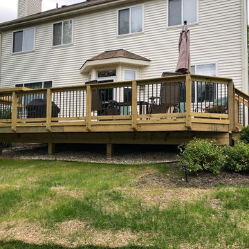 Pressure Treated Pine Deck with Bronze Pickets in Antioch, IL