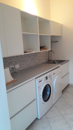 Help bagno e lavanderia Lavabo e lavatrice affiancati