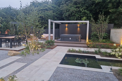 Photo of a large contemporary backyard landscaping in West Midlands.