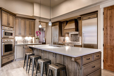 Example of a farmhouse kitchen design in Denver