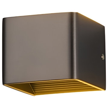Black/White Outdoor Waterproof Aluminum Cube Shape LED Wall Lamp For Garden, Black, 18321