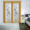 2-Leaf Sliding Wooden Closet Doors With Frosted Desing , 42" X 80", Semi-Private