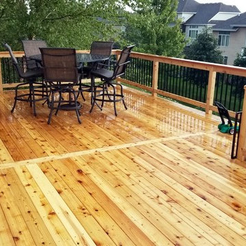 Cedar Deck Addition and Resurface with Picture Frame