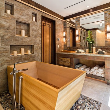 Asian Inspired Retreat in Palm Beach - Custom Bamboo Doors