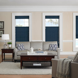 Soft Roman Shades - Portifino Deep Sea - Window Treatments