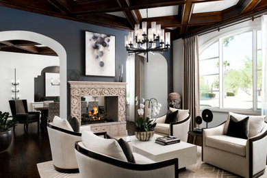 Living room - mediterranean living room idea in Phoenix