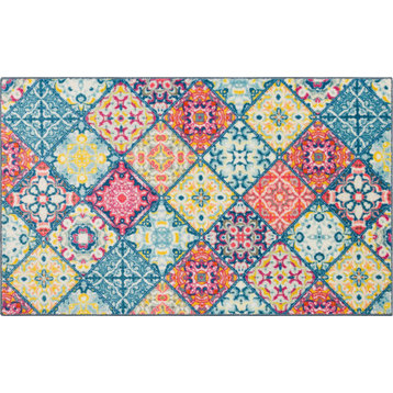 Mohawk Home Moroccan Tile Blue 2' x 3' 4" Kitchen Mat