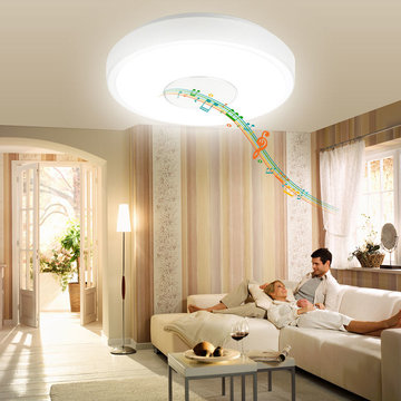24W 15inches LED Music Ceiling Lights with Bluetooth Speaker, 1800lm, Warm-Dayli