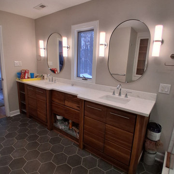 Bath Renovation with Teak Vanity