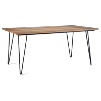 Hunter 66" x 40" Mango Wood and Metal Rectangle Dining Table in Natural