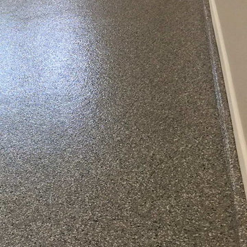 Garage Floor Coating with Double Broadcast Random Flakes