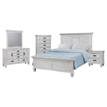Coaster Franco 5-piece Eastern King Panel Wood Bedroom Set in Antique White