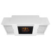 Calie Entertainment Center Electric Fireplace in White