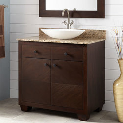 36" FARON MAHOGANY VESSEL SINK VANITY - ESPRESSO - Bathroom Vanities And Sink Consoles