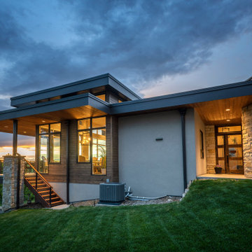 Side elevation of contemporary guest house
