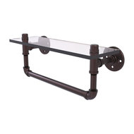 Allied Brass P-130-TPGS-ABZ Pipeline Collection Toilet Tissue Holder with Glass Shelf Antique Bronze