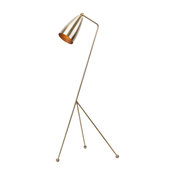 Lucille Floor Light, Antique Brass