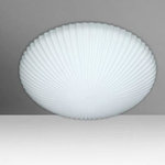 Besa Lighting - Besa Lighting 945007C-LED Katie 12 - 12" 20W 2 LED Flush Mount - Katie features handcrafted Opal glass with radiating ribs and a matte finish, to realize a look both contemporary and natural. Includes a low-profile aluminum pan. Our Opal glass is a soft white cased glass that can suit any classic or modern decor. Opal has a very tranquil glow that is pleasing in appearance. The smooth satin finish on the clear outer layer is a result of an extensive etching process. This blown glass is handcrafted by a skilled artisan, utilizing century-old techniques passed down from generation to generation.  Dimable: TRUE  Color Temperature: 2  Lumens:   CRI: +  Rated Life: 0 HoursKatie 12 12" 20W 2 LED Flush Mount Opal MatteUL: Suitable for damp locations, *Energy Star Qualified: n/a  *ADA Certified: n/a  *Number of Lights: Lamp: 2-*Wattage:10w LED bulb(s) *Bulb Included:Yes *Bulb Type:LED *Finish Type:Opal Matte