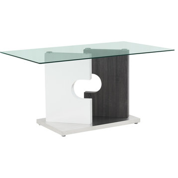 D219 Dining Table - White, Gray