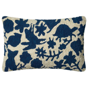 Ellen DeGeneres Crafted by Loloi In/Out Animal Print Pillow 13"x21" Navy/Ivory