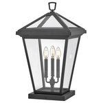 Hinkley - Hinkley Alford Place 25.75" Large Pier Mount Lantern, Museum Black - The clean and classic design of Alford Place is the epitome of timeless elegance. The precision die-cast frame and top loop paired with a sealed glass roof provide excellent illumination from all sides. Part of the Estate Series, Alford Place is designed to meet the needs of expansive properties, offering a breadth of fixtures defined by coordinating composition, enduring architecture, and time-honored craftsmanship.