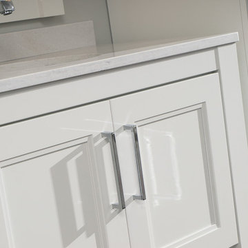 Classy Chrome and White Washroom