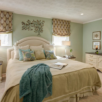 Linen headboard and bedding