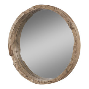 French Classic Round Wood Mirror - Rustic - Wall Mirrors - by ELK Group International