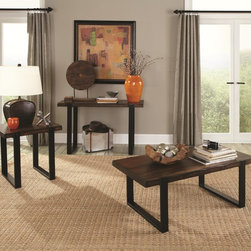 Coaster 3 Pieces Brown Black Coffee Table Set - Living Room Furniture