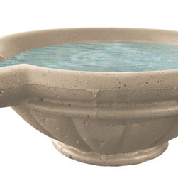 Caspian Concrete Scupper Bowl - Outdoor Fountains And Ponds