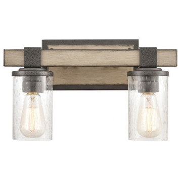 2 Light Vanity Light Fixture in Transitional Style - 9 Inches tall and 15