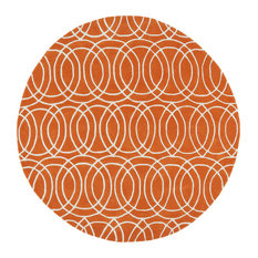 Kaleen Hand-Tufted Revolution Orange Wool Rug, 7'9" Round