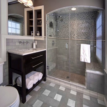 Tile floors and shower surround