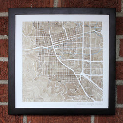 Boulder Colorado watercolor map - Artwork