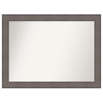 Country Barnwood Non-Beveled Wood Bathroom Mirror 43x32"