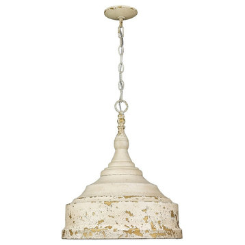 3 Light Pendant 19.75 Inches Tall and 16.5 Inches Wide-Antique Ivory Finish