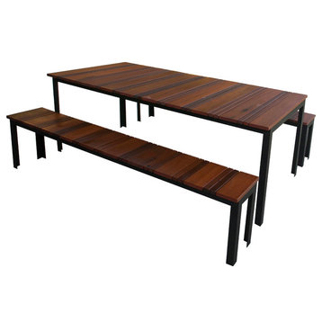 SOL Outdoor Dining Set - Table with two matching benches