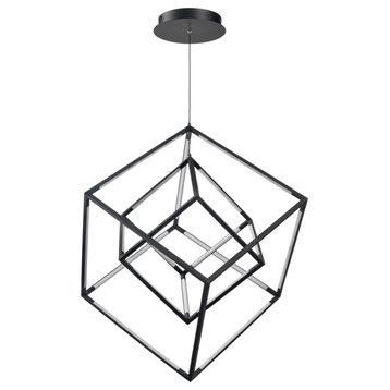 Cube Squared 17.75'' Wide LED Pendant Matte Black