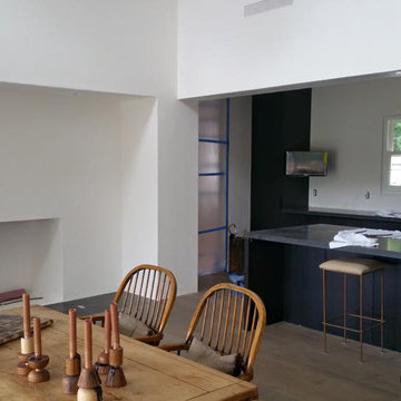 White Tadelakt Kitchen and Dining Room