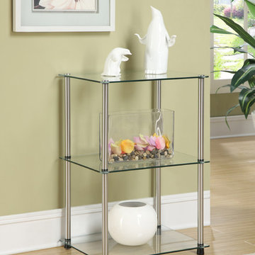 Designs2Go Classic Glass 3 Tier Lamp / End Table