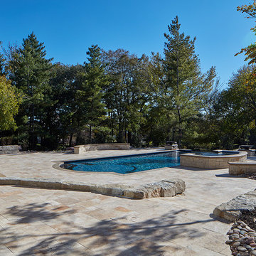 Linden Estates Travertine Poolscape