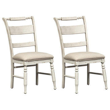 Slat Back Side Chair (RTA)-Set of 2 Traditional White