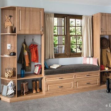 Chateau Entryway/Mudroom with Window Seat