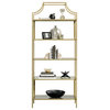 Sauder International Lux Metal 5 Shelf Bookcase in Satin Gold Finish