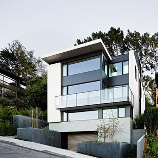 Inspiration for a modern multicolored three-story exterior home remodel in San Francisco