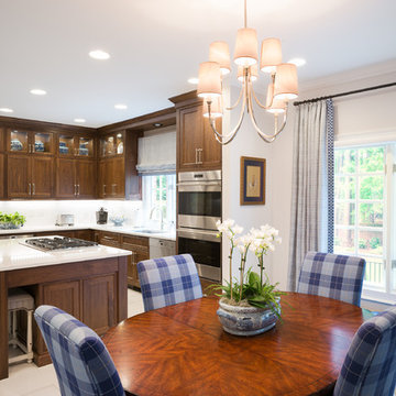 Beaded Face Frame Walnut Kitchen