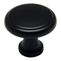 Cosmas - Cosmas 9985AS Round Cabinet Knob, 1-1/8" Diameter, Set of 5, Flat Black - Cabinet And Drawer Knobs