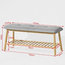 Contemporary Shoe Rack Bench, Natural Bamboo Wood With Cushioned Seat