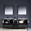 Fresca Torino 84" Espresso Double Sink Vanity w/ Side Cabinet & Sinks